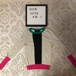 Glittery color block sweater